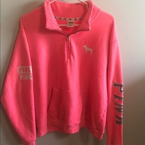 PINK half zip up long sleeve